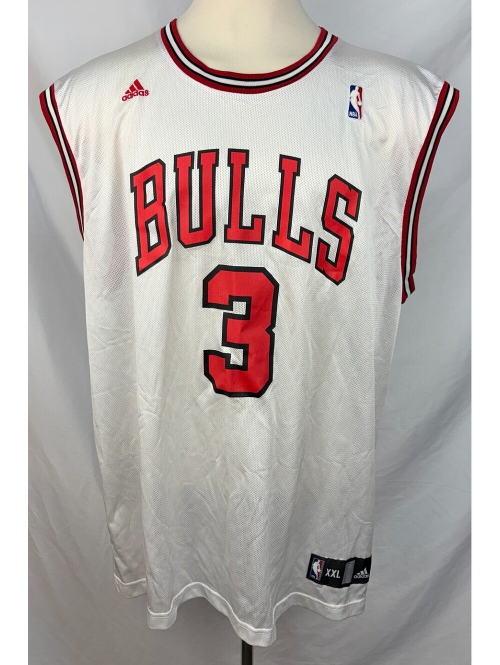 Adidas Ben Wallace Chicago Bulls #3 NBA Jersey White - Size 2XL